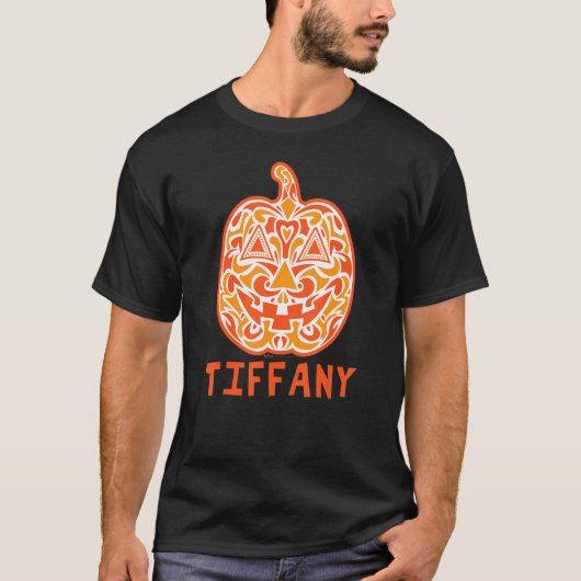 ティファニーハロウィーンシュガースカルデザイン Tシャツ (正面)