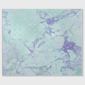 ティファニーピンクアクアサファイアパープル抽象芸術大理石 ラッピングペーパー (フラット)