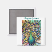 ティファニーピーコックステンドグラススタイルアートマグネット！ マグネット (正面/裏面)