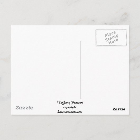 ティファニーピーコックステンドグラススタイル絵葉書 ポストカード (裏面)