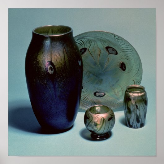 ティファニーファブリルプレートと花瓶 ポスター (正面)