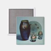 ティファニーファブリルプレートと花瓶 マグネット (正面/裏面)