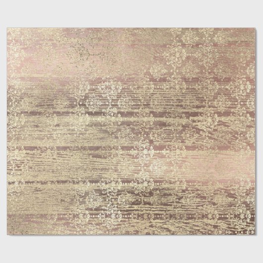 ティファニーフォキエバラピンク赤面ダマスクウッド素朴 ラッピングペーパー (フラット)