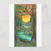 ティファニーランドスケープのステンドグラスデザインアート！ ポストカード (正面)