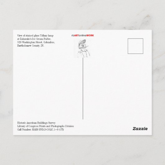 ティファニーランプ付アイスクリームパーラー ポストカード (裏面)