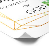 ティファニー名の意味フローラブライダル誕生日金ゴールド ポスター (角)