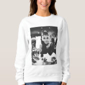 ティファニー朝食 – 女性の快適な白いセーター スウェットシャツ (正面)