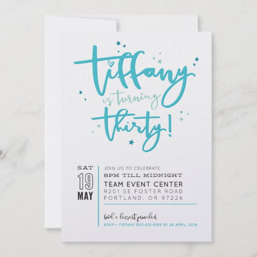 ティファニー様　特注招待状印刷 招待状 (正面)