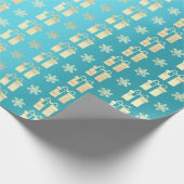 ティファニー海ビーチゴールドクリスマスプレゼントギフトルクス ラッピングペーパー (角)