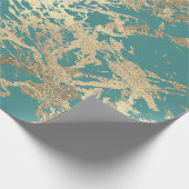 ティファニー海洋溶融金ゴールド大理石光沢のある金属 ラッピングペーパー (角)