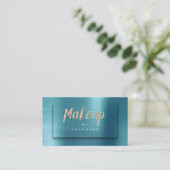 ティファニー海金ゴールドタイポグラフメイクアップアーティスト3D 名刺 (スタンド正面)