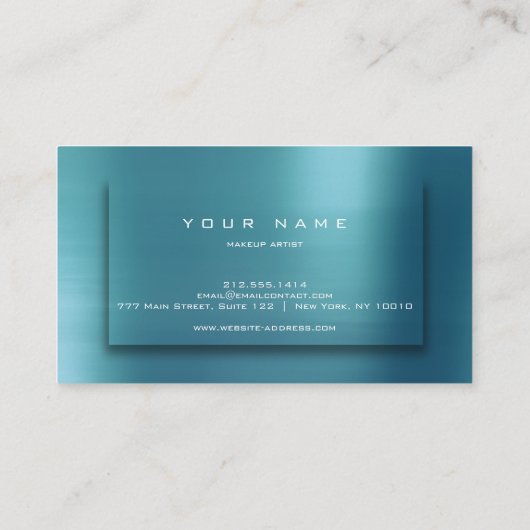 ティファニー海金ゴールドタイポグラフメイクアップアーティスト3D 名刺 (裏面)