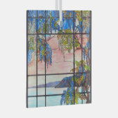 ティファニー湖と藤のステンドグラス窓 ガラスオーナメント (正面右)