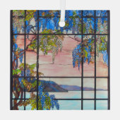 ティファニー湖と藤のステンドグラス窓 ガラスオーナメント (裏面)