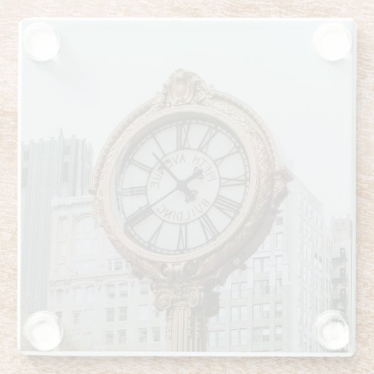 ティファニー通りクロックinニューヨーク ガラスコースター (裏面)