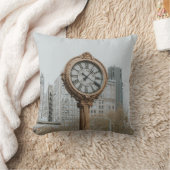 ティファニー通りクロックinニューヨーク クッション (ブランケット)