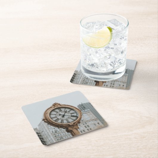 ティファニー通りクロックinニューヨーク スクエアペーパーコースター (インサイチュ)