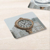 ティファニー通りクロックinニューヨーク スクエアペーパーコースター (アングル)