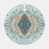 ティファニー金ゴールド：ラグジュアリーマーブルシームレス ガラスオーナメント (正面)