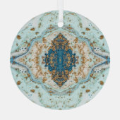 ティファニー金ゴールド:ラグジュアリーマーブルシームレス ガラスオーナメント (裏面)