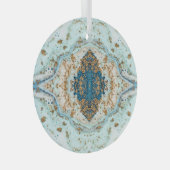 ティファニー金ゴールド:ラグジュアリーマーブルシームレス ガラスオーナメント (正面右)