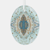 ティファニー金ゴールド:ラグジュアリーマーブルシームレス ガラスオーナメント (正面左)