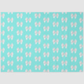 ティファニー風ガーリーなターコイズブルーの水色 白リボン 薄葉紙 (正面)