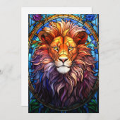 ティファニー風ステンドグラス ライオンの傑作 招待状 (正面/裏面)