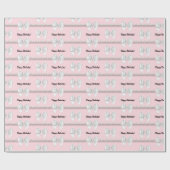 ティファニー風ピンク豪華テーマ 白いリボン パール ラッピングペーパー (フラット)