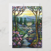 ティファニー ガラス 山と小川 ブライダルシャワー 招待状 (裏面)