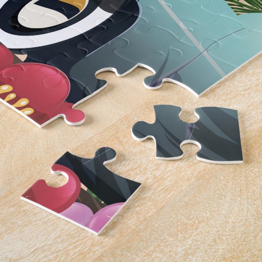 ティフアナ・バハ・カリフォルニアメキシコ旅行ポスター ジグソーパズル (側面)