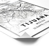 ティフアナ – メキシコリグスシティーの地図 フォトプリント            (角)