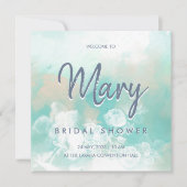 ティフモダンアエレガントニーの結婚ブライダルシャワー 招待状 (正面)