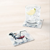 ティプシー雪だるまクリスマスコアスター スクエアペーパーコースター (インサイチュ)