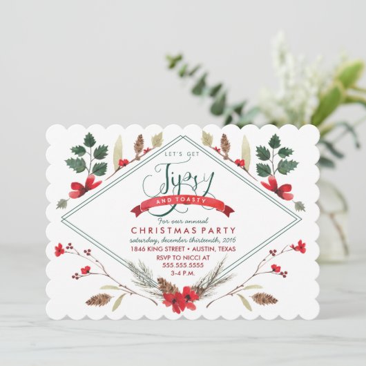 ティプスアンドトースティホリデーパーティー招待状 招待状 (スタンド正面)