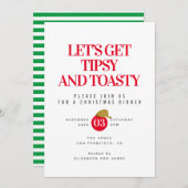 ティプソスとトーストクリスマスディナー招待状 シーズンカード (正面/裏面)