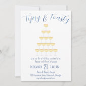 ティプソス&トーストクリスマスバブリーパーティーガラス 招待状 (正面)