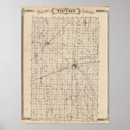 ティプトン郡の地図 ポスター (正面)