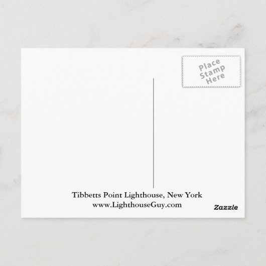 ティベット・ポイント灯台、ニューヨークのポストカード ポストカード (裏面)