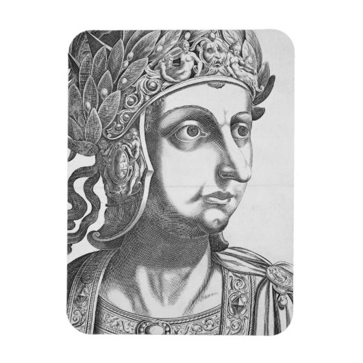 ティベリウス・シーザー(42 BC-37 AD)、1596年(版木、銅版、版画) マグネット (縦)