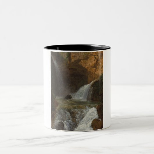 ティボリの滝の眺め(Bidauld) ツートーンマグカップ (中央)