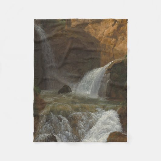 ティボリの滝の眺め(Bidauld) フリースブランケット (正面)
