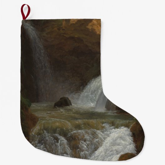 ティボリの滝の眺め(Bidauld) ラージクリスマスストッキング (正面)