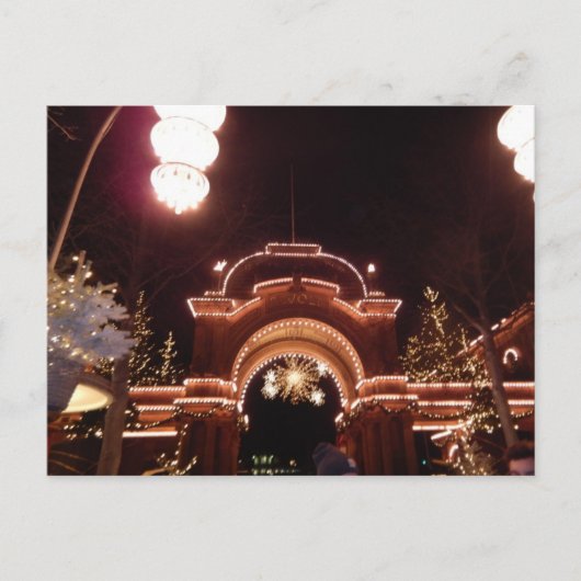 ティボリエントランスクリストマスタイムコペンハーゲンデンマーク シーズンポストカード (正面)
