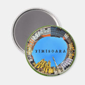 ティミソアラシティールーマニア連合スクエアパノラマピアタ マグネット (正面/裏面)