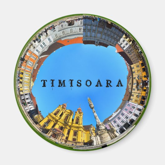 ティミソアラシティールーマニア連合スクエアパノラマピアタ マグネット (正面)