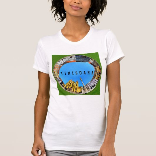 ティミソアラシティールーマニア連合スクエアパノラマピアタ Tシャツ (正面)