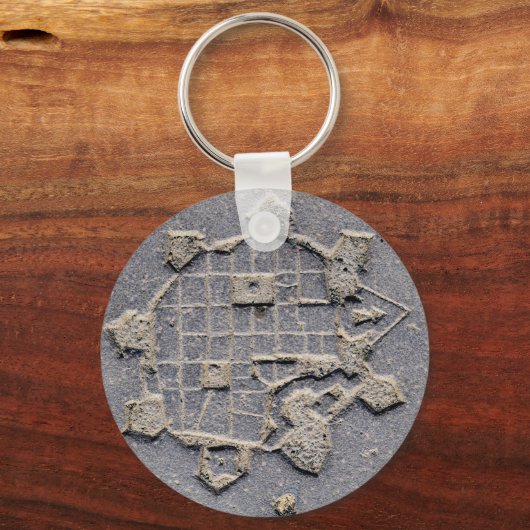 ティミソアラルーマニアの城塞のマップ古代の石を舗装 キーホルダー (正面)