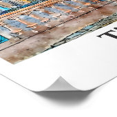 ティミソアラルーマニア旅行水の色の手描き ポスター (角)