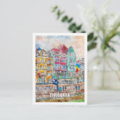 ティミソアラルーマニア有名な旅行プレイスウォーターカラー ポストカード (スタンド正面)